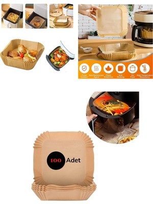 Novytech Airfreyer Fritöz Kağıdı Kare Xl / Xxl 100LÜ - Lisinya