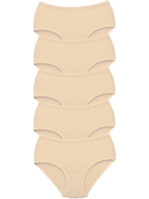 Giyim 5 Adet Tutku Kadın Yüksek Bel Bato Kalın Lastik Külot Ten