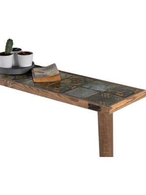 Normadia Büyük Boy Seramik Ahşap Dresuar, Antre ve Salon Için 122X20 cm