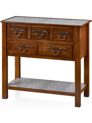 Normadia Rustik Tarzda 5 Çekmeceli Dresuar, Yükseklik 90 Cm, Şık ve Fonksiyonel Tasarım