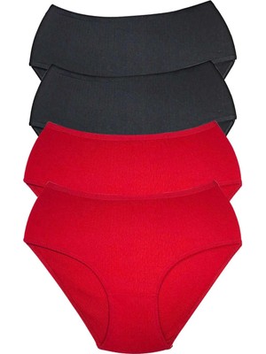 Giyim 4 Adet Kadın Yüksek Bel Ribana Bato Külot S013