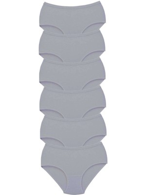 Giyim 6 Adet Tutku Kadın Yüksek Bel Bato Kalın Lastik Külot Gri