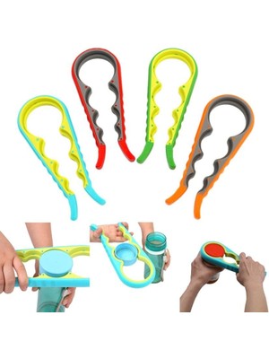 Novytech 4 Fonksiyonlu Plastik -Silikon Şişe Kavanoz Kapağı Açma Aparatı - Lisinya