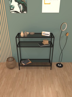 Normadia Şık Çok Raflı Metal Dresuar, Kahve ve Füme Renk Seçenekleri