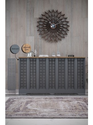 Normadia Antrasit ve Çam Renkli Truva Model Dresuar, 136 cm Iç Ölçü