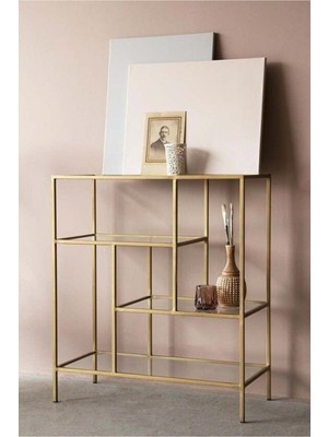 Normadia Şık ve Modern Altın Tonlarında Şık Dekoratif Dresuar, Evinizin Vazgeçilmezi