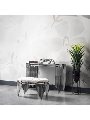 Normadia Şık ve Modern 120CM Uzunlukta Ultra Lak Kaplama Dresuar Takımı ve Makyaj Seti