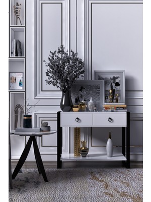 Normadia Şık Çekmeceli Dekoratif Metal Ayaklı Antre Dresuar