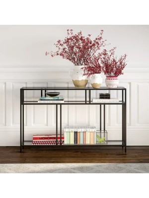 Normadia Şık Siyah Metal Dresuar, 3 Raflı Modern Tasarım