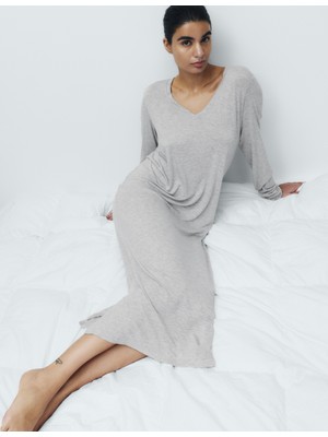 Marks & Spencer Dantel Detaylı Uzun Gecelik