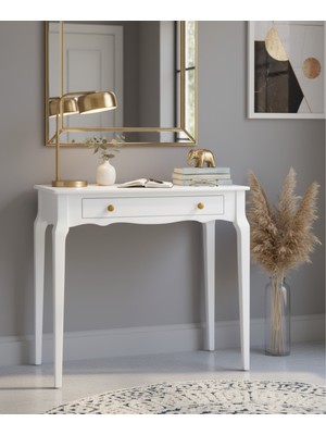 Normadia 110 cm Masif Konik Beyaz Dresuar, Şık ve Dayanıklı Tasarım