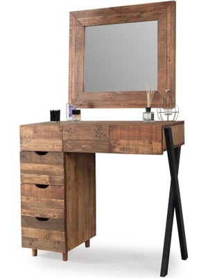 Normadia Şık ve Fonksiyonel Doğal Ladin Ağacı Aynalı Çekmeceli Dresuar