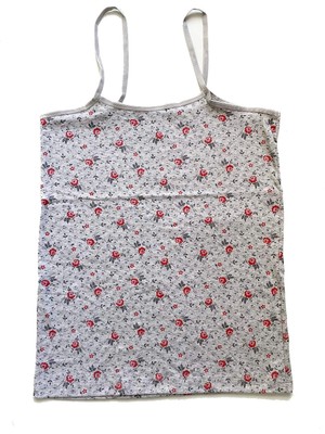 Giyim Kadın Askılı Desenli Atlet Dantelli Empirme Pamuklu Penye D2