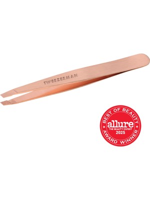 TWEEZERMAN Rose Gold Eğik Uçlu Cımbız 1 Parça Anti Alerjik Tüm Ciltler İçin Kullanım