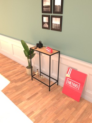 Normadia Modern Ludo Metal Dekoratif Dresuar, Çok Raflı Kahve Köşesi Konsol