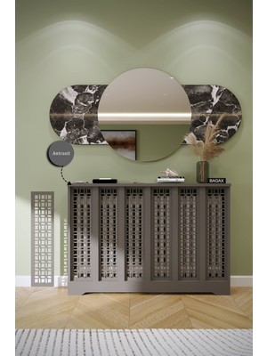 Normadia Antrasit Ayasofya Model, 116 cm Iç, 120 cm Dış Ölçü, Petek Kaplama