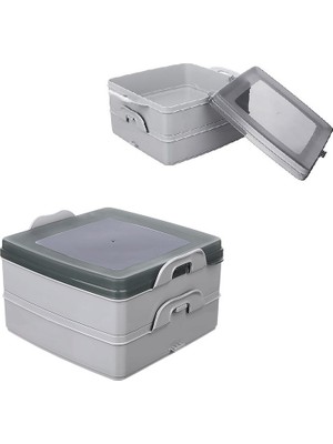 İntora 2 Katlı Kapaklı Saklama Kabı- Beslenme Kabı- Sefer Tası Diyet Kabı
