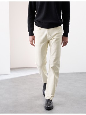 Marks & Spencer Saf Pamuklu Düz Kesim Selvedge Jean