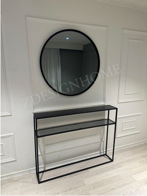 Normadia Şık 90 Çap Ayna ve 120X20X90 cm Dresuar Seti, Modern Dekorasyon Için