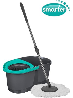 Smarter Dark Mop Paspas Seti 100% Mikrofiber Özellikli Temizlik Seti Ergonomik Tasarım