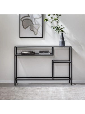 Normadia Şık Metal Dresuar ve Dekoratif Raflı Kahve Köşesi Takımı