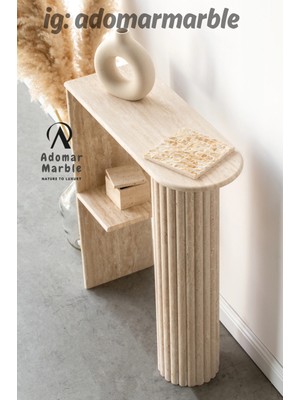 Normadia Doğal Taş Traverten Dresuar, Özel Ölçü Konsol ve Antre Masası