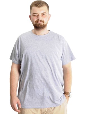 ModeXL Büyük Beden Erkek Tshirt Bisiklet Yaka Basic 20031 Grimelanj