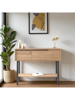 Normadia Şık ve Kullanışlı 100CM Metal Ayaklı Antre Dresuvarı, Modern Tasarım