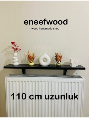 Normadia Şık 110X15 cm Mat Siyah Petek Üstü Dresuar Rafı