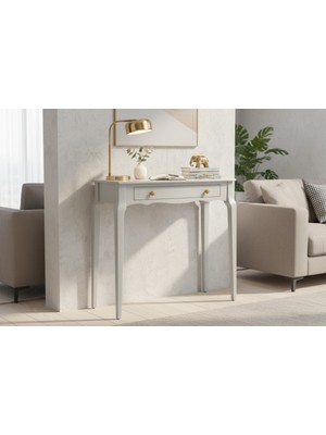 Normadia 100 cm Masif Konik Açık Gri Dresuar, Şık ve Modern Tasarım