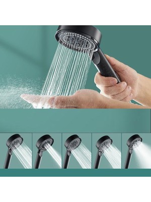 Esranın Dünyası 5 Modlu Duş Başlığı Tasarruflu Masaj Etkisi Banyo Duş Başlığı Siyah RSPRP34-ESRDNS