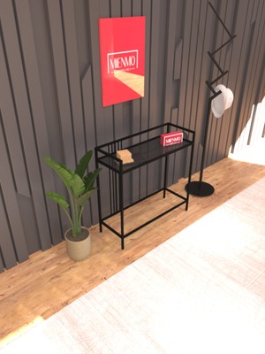 Normadia Modern Metal Dresuar, Siyah Füme Cam, 80 Cm, Şık ve Fonksiyonel Tasarım