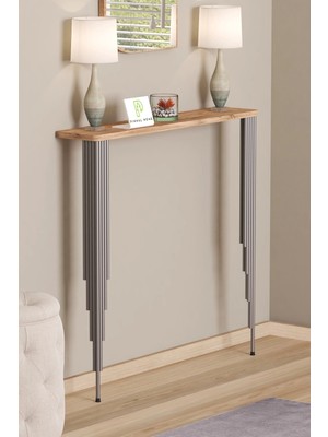 Normadia Oval Çam Dresuar Rafı, Gümüş Ayak, 60X18CM, Şık ve Kullanışlı Tasarım