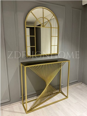 Normadia Şık 100 cm Ayna ve 90X30X100 cm Gold Dresuar Takımı