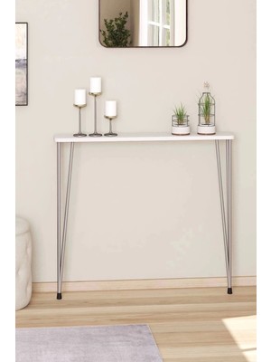 Normadia Beyaz Oval Gümüş Ayaklı Pinhal Home Dresser, Şık ve Fonksiyonel Tasarım