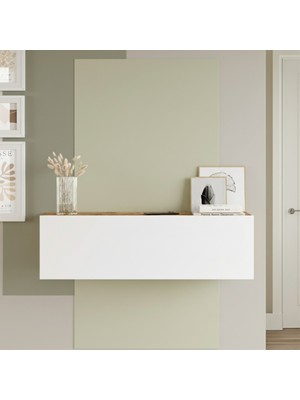 Normadia Modern Çam ve Beyaz Dresuar ile Şık Antre Dekorasyonu