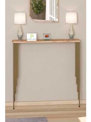 Normadia Oval Çam Gold Dresuar Rafı, 100X18CM, Şık ve Kullanışlı Tasarım