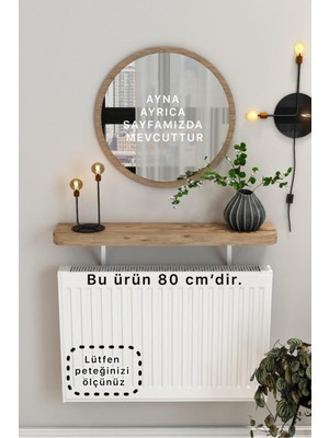 Normadia Modern Çam Ahşap Petek Üstü Uçan Raf ve Dresuar, Duvarsız, Kalın Kenar, 80 cm