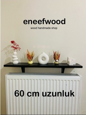Normadia Şık 60X15 cm Mat Siyah Petek Üstü Raf, Modern Dresuar Tasarımı