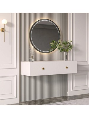 Normadia Şık Beyaz Kulp Gold Çift Kapaklı Eşya Kutusu