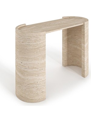 Normadia Modern Traverten Tasarımlı Yarım Ay Ayaklı Dresuar, Şık ve Fonksiyonel Dekorasyon