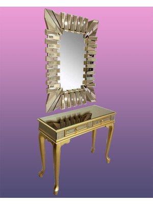 Normadia Modern Kayın Gold Dresuar, Aslan Ayk Kare Ayna ile Şık Tasarım