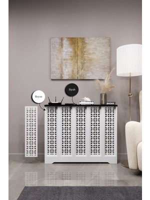 Normadia Modern Beyaz ve Siyah Renkli Truva Model Dresuar 96-100 cm