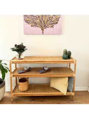 Normadia El Yapımı Bambu Dresuar 32X120 Cm, Şık ve Doğal Ev Dekorasyonu