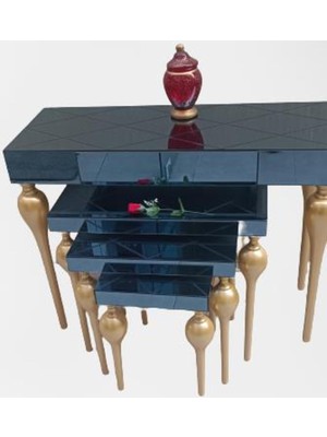 Normadia Modern Dresuar ve Zigon Takım, Kayın Ayak ve Gold Cam Kaplama Ilə Şık Dizayn