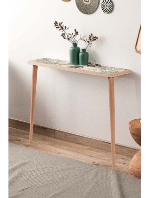 Normadia Bavyera 22X102CM Doğal Dresuar, Ağaç ve Traverten Detaylı Antre Mobilyası