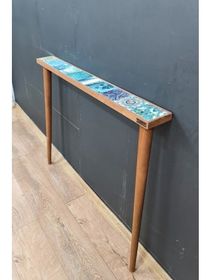 Normadia Doğal Ağaç Çerçeveli Antik Limra Taşlı Dresuar 102X12 cm