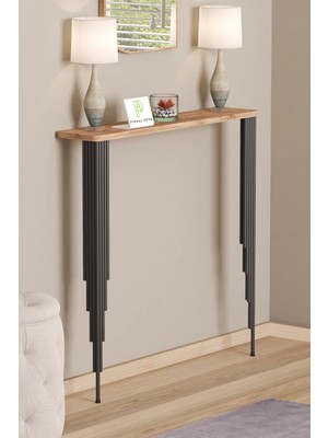 Normadia Oval Çam Dresuar Rafı, Siyah Ayak, 60X18CM, Şık ve Kullanışlı Tasarım