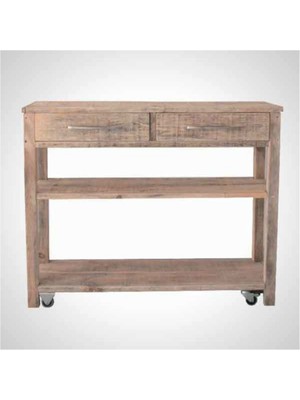 Normadia Modern Masif Ahşap Tekerlekli Dresuar, Şık ve Kullanışlı Tasarım