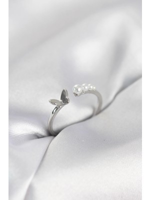 LTG Nova Incili Model Gümüş Renk Pirinç Kadın Yüzük